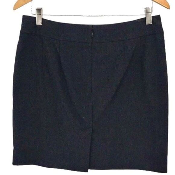Banana Republic Womens Back Zip Cotton Blend Mini Pencil Skirt Charcoal Size 10P - Picture 2 of 6